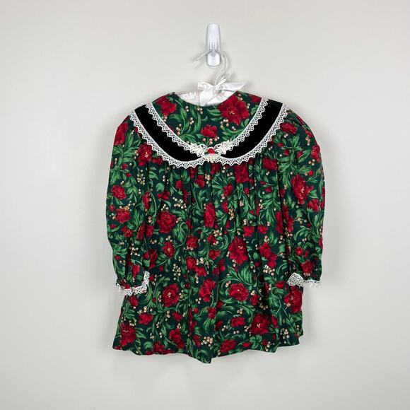 Vintage Kalula Kids Festive Floral Dress 4T - Picture 1 of 8